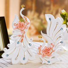 white ceramic Peacock lovers home decor crafts room decoration handicraft ornament porcelain animal figurine wedding decoration 2024 - buy cheap