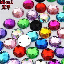 Micui 300pcs 10mm Round Chamfer Surface Flatback Crystal Sewing Acrylic Rhinestones For Wedding Arts Crafts Decorate ZZ780 2024 - buy cheap