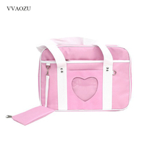 Bolso escolar de estilo japonés para niñas, bolsa pequeña de hombro transparente con forma de corazón, JK, uniforme, Lolita, para Cosplay 2024 - compra barato