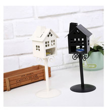 High Quality 2 Colors Standing Design Metal Vintage kiosk House Candlestick Wedding Home Decor Candle Holder 2024 - buy cheap