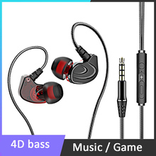 Bass Wired earphone With Mic 3.5mm jack sport In-Ear earbuds Stereo Earphones Running For huawei Xiaomi mp4 2024 - buy cheap
