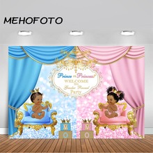 Fondo fotográfico para fiesta de nacimiento de bebé, telón decorativo de Príncipe o Princesa Real, cortina rosa o azul 2024 - compra barato