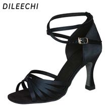 DILEECHI women's Salsa Latin dance shoes Heel Height 7.5cm bronze Color Shoes Professional Dance shoes 2024 - buy cheap