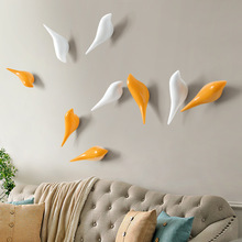 Ganchos de parede decorativos para pássaros, ganchos de parede 3d de resina com grão de madeira, cabide de parede única l50 2024 - compre barato