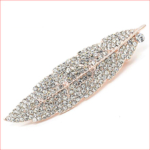 Metal Leaf Leaves Shape Hair Clip Barrettes Cubic Zirconia Hairpin Accessories for Women Lady 2024 - buy cheap