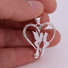 Ожерелье hzew, подарочное ожерелье в форме сердца, ангела и дьявола 2024 - купить недорого