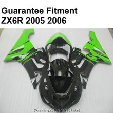 BAS plastic fairing for Kawasaki  ZX6R 05 06 black green Ninja ZX 6R 636 2005 2006 fairings kit hot sale YY62 2024 - buy cheap