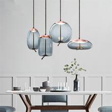 Скандинавские современные подвесные светильники для ресторана с одной головкой, прикроватная лампа для спальни, бар, креативная личность, простые стеклянные лампы, светодиодные светильники 2024 - купить недорого
