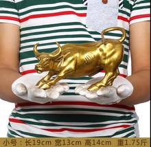 8inch ( Length ) Big Wall Street Bronze Fierce Bull OX Statue-Brass 2024 - buy cheap