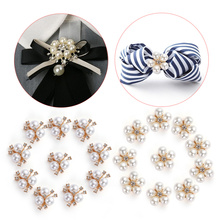10pcs/set DIY Flower Rhinestones Buttons Pearl button Alloy Diamante Cryustal Bow wedding decoration Sewing Decor Accessories 2024 - buy cheap