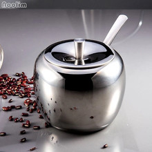 NOOLIM Stainless Steel Sugar Bowl Seasoning Jar Condiment Pot Spice Container Canister Cruet with Lid and Spoon 2024 - buy cheap