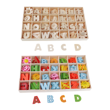 224 Pieces Multicolor Wooden Alphabet Letters Kids Toys with Storage Tray 2024 - buy cheap