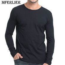 Mferlier primavera outono t camisa masculina 5xl 6xl 7xl 8xl 9xl tamanho grande manga comprida algodão peso 162kg plus tamanho tshirt men 5 cores 2024 - compre barato