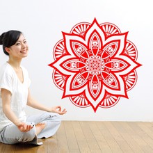 Beautiful design non-toxic PVC Mandala flower wall sticker Yoga room wall decals wall art mural decoration home decor 2024 - buy cheap