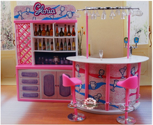 Bar de princesa para barbie 1/6 bjd, boneca de princesa original da moda, acessórios de cadeira de casa e mobília para conjunto de brinquedos de presente 2024 - compre barato