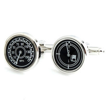 WN- Hot High quality silvery round car speedometer cuff links, fashion racing car racing table, cufflinks friends gifts 2024 - buy cheap