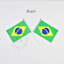 Brasil 14*21cm bandeira frete grátis reunião desfile festa mão acenando bandeira nacional decoração para casa bandeira bandeira 2024 - compre barato