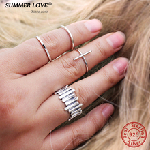 Authentic 925 Sterling Silver Jewelry Rings For Women Faith Cross Shape Finger Rings Simple bijoux femme Adjustable Size 2024 - buy cheap