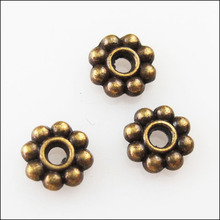 New 400Pcs Antiqued Bronze Color Tiny Daisy Spacer Beads Charms 4mm 2024 - buy cheap