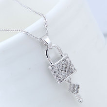 Fashion Rhinestone Choker Necklaces women colier femme Shiny Silver and gold Color Lock Custom Name Necklaces 2024 - buy cheap