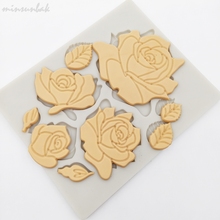 Molde de silicona con forma de Rosa minsunbak, herramienta de Fondant para decoración de pasteles de boda DIY, molde para pasta de goma y chocolate 2024 - compra barato