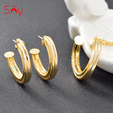 Sunny Jewelry хит продаж, ювелирное изделие, классический круглый медный набор украшений для женщин, серьги, ожерелье, подвеска на годовщину 2024 - купить недорого