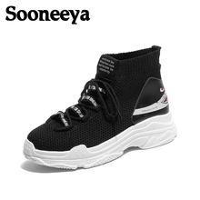 Sooneeya Chaussures Femme INS Hot Trends Platform Shoes Woman Shark Totem Running Shoes High Top Sock Sneakers Women Breathable 2024 - buy cheap