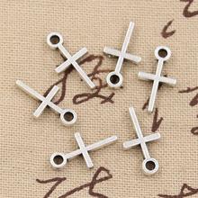 50pcs Charms Cross 18x10mm Handmade Craft Pendant Making fit,Vintage Tibetan Silver color,DIY For Bracelet Necklace 2024 - buy cheap