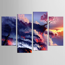 Картина на холсте с изображением ярких облаков, 4 шт./компл. 2024 - купить недорого