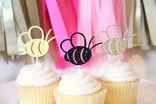 Glitter Bumble Bee cupcake toppers sweet wedding party/Bridal Baby Shower/Birthday party food picks 2024 - buy cheap