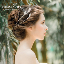 Himstory Spikling Retro Gold Wheat Hair Tiara Crown Headband Zircon Cubic Bridal Wedding Party Hair Accessories Headpiece 2024 - buy cheap