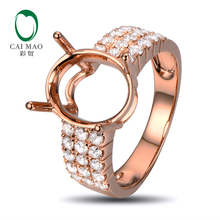 Caimao 10x12mm Oval Cut Semi Mount Setting Ring 18K Rose gold Natural 0.78ct Diamond Engagement Jewelry 2024 - buy cheap