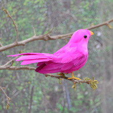 about 15cm hot pink feathers bird ,plastic foam &natural feathers small bird Handmade art model toy,prop,decoration gift w5523 2024 - buy cheap