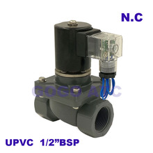 2 way UPVC solenoid valve FKM Seal 1/2" BSP Orifice 15mm normal close Anticorrosive Corrosion resistant Chemical valve PVC 220V 2024 - buy cheap