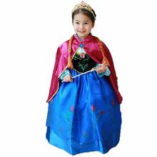 Fantasia de princesa anna infantil, vestido de festa para crianças 2024 - compre barato