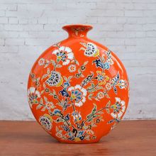 Tao Caicai, European style sculpture ceramic flower porcelain ornaments small orange Home Furnishing flat bottle of soft decorat 2024 - buy cheap