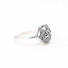 Anillo de Plata de Ley 925 con circonita cúbica, anillo de plata Rosa hueca, Compatible con joyería europea 2024 - compra barato