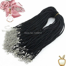 100pcs 17-18'' Black 3.0mm Wax Cotton Cord Necklace Cord For DIY Craft Jewelry,Lobster Clasp Black Wax Cord Necklaces 2024 - buy cheap
