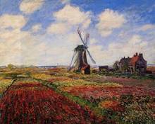 Windmill in flowers - Claude  Monet oil paintings of top quality 2024 - buy cheap