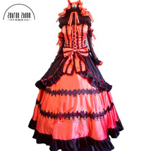 New Arrival Date A Live Cosplay Costume Tokisaki Kurumi Long Party Dress Costume For Women Custom Made 2024 - buy cheap