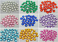 200 Mixed Colour Acrylic Flatback Faceted Round Rhinestone Gems 10mm No Hole 2024 - buy cheap
