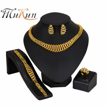 MUKUN Wholesale 2019 Dubai Gold Color Jewelry Sets Women Wedding statement jewelry set Fashion African Beads Brand Jewelry Sets 2024 - buy cheap