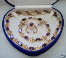 gem stone Jewelry Necklace Bracelet Earring Ring sets 925 CZ natural Luxury Ms. girl  2024 - buy cheap