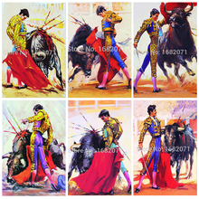 Skilled Artist Handmade High Quality Abstract Bullfight Oil Painting on Canvas Modern Spanish Bullfight Painting Art for Wall 2024 - buy cheap