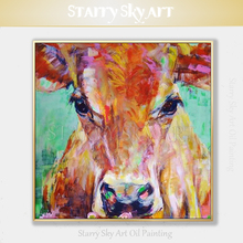 Impressionista Da Arte Da Parede pintados à Mão-de Alta Qualidade Fine Art Vaca Animal Pintura A Óleo sobre Tela Bela Arte Da Parede de Vaca pintura A óleo 2024 - compre barato