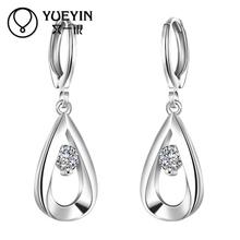 Wholesale Silver plated Dangle Earrings for Women Wedding Jewelry Long Earrings Factory Price Zircon Jewelry E614 2024 - buy cheap