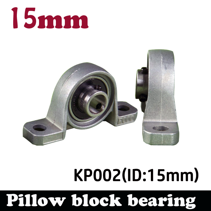 Ochoos 2pcs 15mm Caliber Zinc Alloy Mounted Bearings KP002 UCP002 P002 Insert Bearing Pillow Block Bearing housing Length: 2 PCS