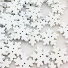 100pcs 18mm white Christmas Snowflake wooden Buttons 2 holes Sewing Accessories WB213 2024 - buy cheap