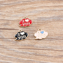 30PCS/Lot Cute Cloud Pendant Charms Gold Color Tone Enamel Oil Drop Alloy Floating Bracelet Charm Craft 2024 - buy cheap