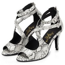 Wholesale Ladies White Snakeskin  Ballroom Dancing Shoes Latin SALSA Shoes for women Tango Shoes 2024 - buy cheap